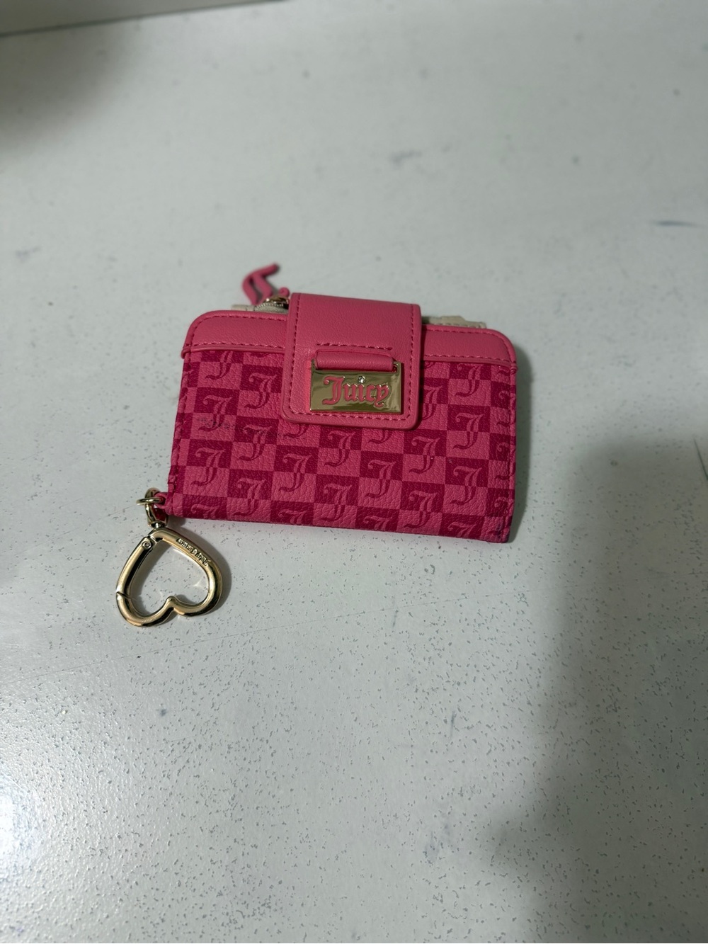 Juicy Couture Pink Small Wallet with Heart Keyring